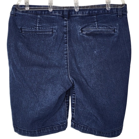 Apt 9 Womens Bermuda Denim Shorts Dark Wash Blue Stretch Size 12 EUC - Picture 3 of 4